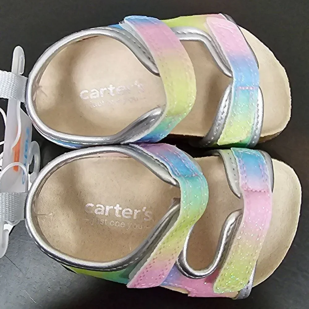 Baby Girls' Rainbow Olive First Walker Sandals | Carter's Just One You |3